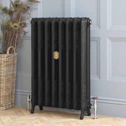 Radiador de Hierro Fundido de 510mm - Acabado Negro Efecto Pizarra - Charlotte - Disponible en Distintas Medidas