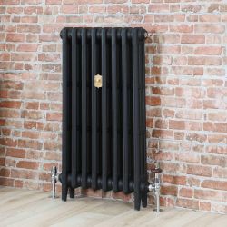 Radiador de Hierro Fundido de 860mm - Acabado Negro Efecto Pizarra - Mercury - Disponible en Distintas Medidas