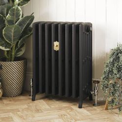 Radiador de Hierro Fundido de 660mm - Acabado Negro Efecto Pizarra - Isabel - Disponible en Distintas Medidas