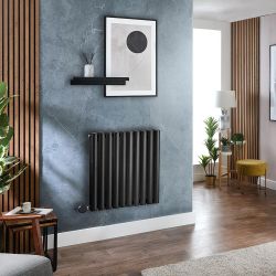 Radiador de Diseño Eléctrico Horizontal - Negro Mate - Disponible en Distintas Medidas y Termostato Wi-Fi - Opción para Conexión a la Red Eléctrica o con Enchufe - Revive - Fabricado por ECOSO de Hudson Reed