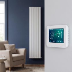 Hudson Reed Alpha - Radiador de diseño eléctrico vertical de calor seco, 1784mm - Selección de dimensiones, acabados y termostato Wi-Fi