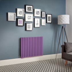 Radiador de Diseño Eléctrico Horizontal - Color Morado (Lush Purple) Altura de 635mm - Disponible en Distintas Medidas, Opción de Termostato y Oculta Cables - Revive