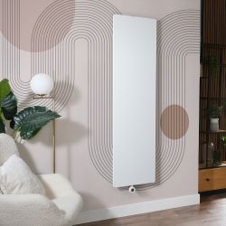 Radiador Eléctrico Vertical de Diseño con Panel Plano - Blanco - 1800mm - Disponible en Distintas Medidas - Opción con Enchufe o de Conexión a la Red Eléctrica  - Ria - Fabricado por ECOSO de Hudson Reed