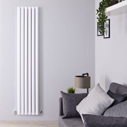 Hudson Reed Revive - Radiador de Diseño en Aluminio Vertical (Panel Doble) - Disponible en Distintas Anchuras - Blanco
