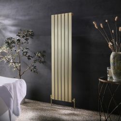 Radiador Vertical - Esbelto - Plano - Oro Satinado - 1600mm x 450mm (Panel Único) - Alpha