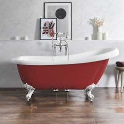Bañera Exenta Tradicional con Respaldo en Un Lateral - 1710mm x 740mm - Selección de Colores y Patas Disponibles en Distintos Acabados - Legend