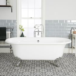 Bañera Exenta Tradicional con Borde Redondeado - Blanca con Patas Disponibles en Distintos Acabados  - 1730mm x 780mm (Sin Agujeros para la Grifería) - Richmond