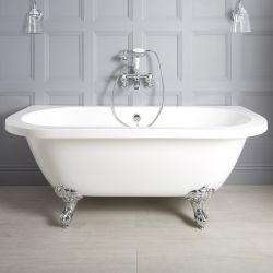 Bañera Exenta Tradicional con Sección de Apoyo Mural con Patas Disponibles en Distintos Acabados - 1685mm x 780mm - Richmond