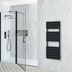 Radiador Toallero Eléctrico deSelección de Tamaños y Elementos - para Conexión a la Red Eléctrica Negro - Lustro - ECOSO por Hudson Reed
