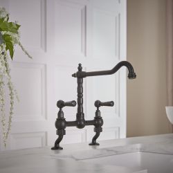 Hudson Reed Elizabeth - Grifo Mezclador de Cocina Clásico con Diseño en Puente con Entradas Ajustables - Disponible en Distintos Acabados 