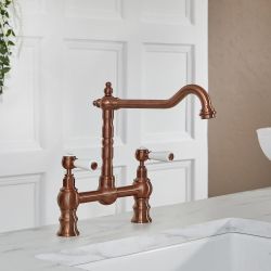 Hudson Reed Elizabeth - Grifo Mezclador para Fregadero de Cocina Clásico con Diseño en Puente - Disponible en Distintos Acabados 