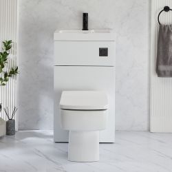 Conjunto de Baño Completo con Mueble de Lavabo y WC Integrado con Inodoro Exton - 500mm x 830mm - Disponible en Distintos Acabados