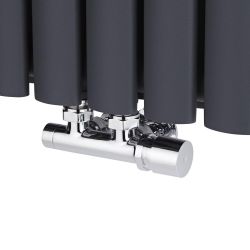 Llaves Angulares Cromadas para Radiador y Toallero con Conexión Central  Completas con Cabezal Cromado con Selección de Múltiples Adaptadores - Multiblock H
