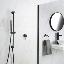 Ducha Negra de 1 Salida Completa con Barra de Ducha Deslizante con Ducha y Telefonillo - Nox