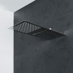 Alcachofa de Ducha Rectangular Extraplana de Doble Función 500mm x 200mm Efecto Lluvia y Cascada - Kubix