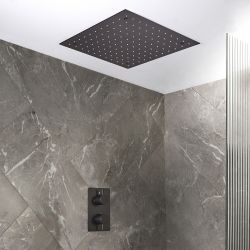 Conjunto de Ducha Termostático Moderno con Alcachofa de Ducha Empotrable - Disponible en Distintos Acabados (1 Salida) - Otto