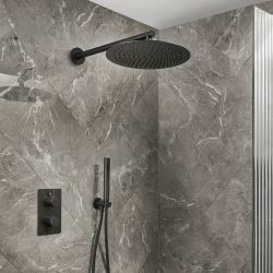 Conjunto de Ducha Termostático Moderno con Alcachofa de Ducha Mural y Telefonillo de Ducha - Disponible en Distintos Acabados (2 Salidas) - Otto