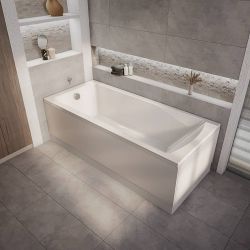 Bañera Moderna con Un Respaldo Lateral - 1500mm x 700mm - Selección de Faldones  - Sandford