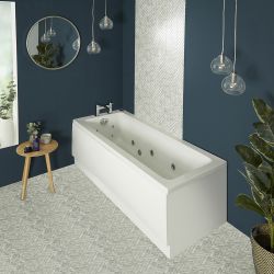 Bañera Moderna Blanca Estándar - Selección de Tamaños, Faldones y Opciones Jets Whirlpool - Sandford