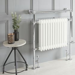 Radiador Toallero Mixto Tradicional Blanco - 930mm x 790mm - Elizabeth - Elección de Termostato Wi-Fi y Oculta Cables