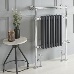 Radiador Toallero Mixto Tradicional Antracita - 930mm x 620mm - Elizabeth - Elección de Termostato Wi-Fi