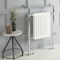 Radiador Toallero Mixto Tradicional Blanco - 930mm x 620mm - Elizabeth - Elección de Termostato Wi-Fi y Oculta Cables