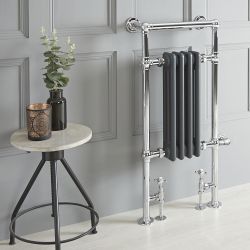 Radiador Toallero Mixto Tradicional Antracita - 930mm x 450mm - Elizabeth - Elección de Termostato Wi-Fi y Oculta Cables