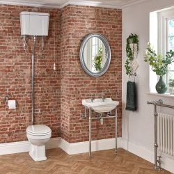 Conjunto de Baño Tradicional Completo con Inodoro, Cisterna Alta y Consola - Richmond