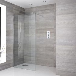 Conjunto de Ducha Walk-in con Mampara de Obra con Selección de Hojas de Vidrio y Sumideros - Portland