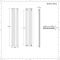 Hudson Reed Revive - Radiador de Diseño en Aluminio Vertical (Panel Doble) 1800mm x 590mm - Antracita