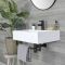 Lavabo Moderno Rectangular Suspendido Sandford de Color Blanco con Barra Porta Toallas - Disponible en Distintas Medidas y con Distintos Acabados