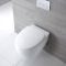 Inodoro WC Oval Moderno Suspendido sin Brida 340x380x570mm con Tapa de WC con Cierre Amortiguado – Kenton