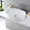 Lavabo Sobre Encimera Oval de Cerámica 590x425mm con Grifo Mezclador Alto para Lavabo - Otterton