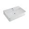 Lavabo Rectangular Suspendido en Blanco (1 Agujero para la Grifería) -  Selección de Medidas y de Acabados del Rebosadero - Exton