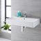 Lavabo Rectangular Suspendido en Blanco (1 Agujero para la Grifería) -  Selección de Medidas y de Acabados del Rebosadero - Exton