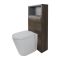 Conjunto de Baño con Diseño Abierto de Color Roble Oscuro Completo con Mueble Para Lavabo de 600mm, Mueble de Pared, Espejo, Lavabo, WC y Cisterna - Hoxton