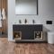 Mueble Suspendido con Repisa Abierta de 1210mm con Lavabo Doble - Selección de Acabados y Luz LED - Hoxton