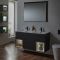 Mueble Suspendido con Repisa Abierta de 1210mm con Lavabo Doble - Selección de Acabados y Luz LED - Hoxton