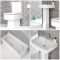 Conjunto para Baño Moderno Completo con Bañera Recta Estándar, Inodoro Adosado y Lavabo con Pedestal - Sandford