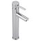 Lavabo Sobre Encimera Redondo de Cerámica 400x400mm con Grifo Mezclador Alto para Lavabo