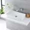 Lavabo Sobre Encimera Rectangular de Cerámica 610x350mm con Mezclador de Lavabo Mural - Alswear