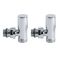 Par de Llaves Angulares Manuales Cromadas para Radiador con Adaptador - Pex y Multicapa de 12mm