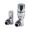 Par de Llaves Angulares Termostáticas Cromadas para Radiador con Adaptador para Tubos de Cobre 16mm