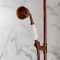 Hudson Reed Elizabeth - Columna de Ducha Tradicional con Barra Deslizante, Mezclador de Ducha Termostático Expuesto de 3 Salidas con Alcachofa, Telefonillo y Llenador de Bañera Mural - Cobre Satinado