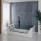 Bañera de Hidromasaje Whirlpool con Respaldo Único - 1800mm x 800mm - Negra - Breeze