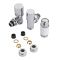 Par de Llaves Termostáticas Con Cabezal Blanco para Radiador y Toallero con  Adaptadores para Tubos de Cobre de 15mm
