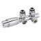 Llaves Angulares Cromadas para Radiador y Radiador Toallero con Conexión Central Completas con Cabezal Termostático Cromado y Adaptadores para Tubos Pex o Multicapa de 14mm - Multiblock H
