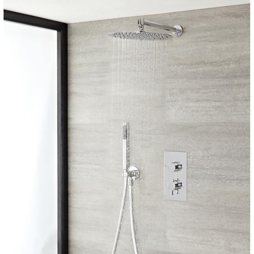 Conjunto de ducha Termost&aacute;tica, Alcachofa, Ducha de Mano, Soporte, Brazo y Codo - Como