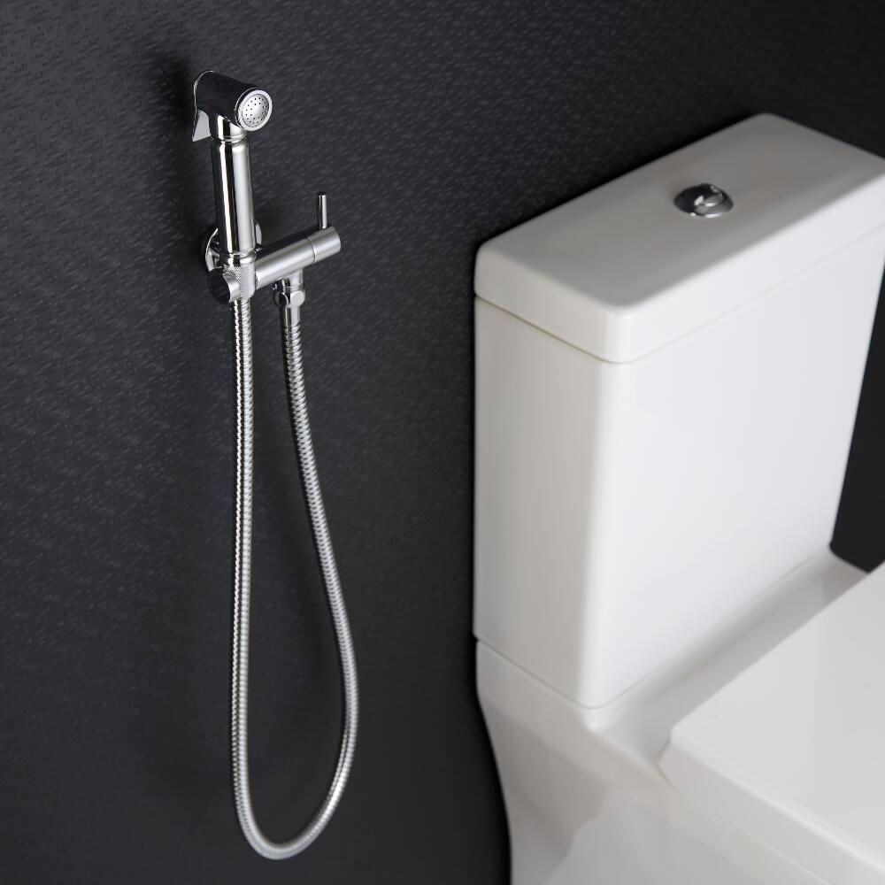 Kit de Ducha Higiénica completa con Ducha de Mano, Flexo y Soporte Mural