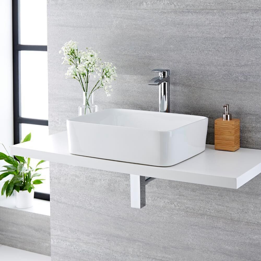 Lavabo Sobre Encimera Rectangular de Cerámica 480x370mm - Alswear